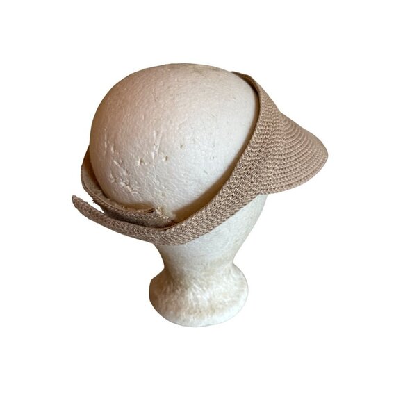 Womens Tan Woven Sun Visor Hat By San Diego Hat Co. - Picture 2 of 5